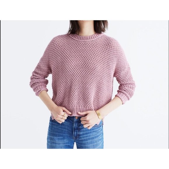 Madewell Austen Sweater In Pink Color Sz S - Picture 3 of 9